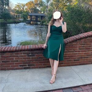 Green Midi Dress Sweetheart Neckline Size M